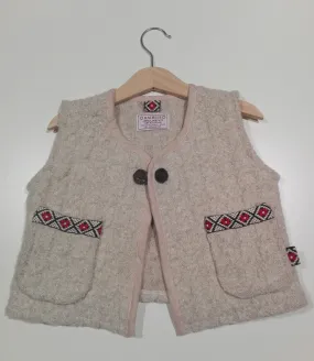 Vest in wool, offwhite.