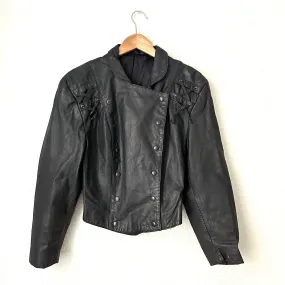 Vintage Black Leather Jacket - size EU38