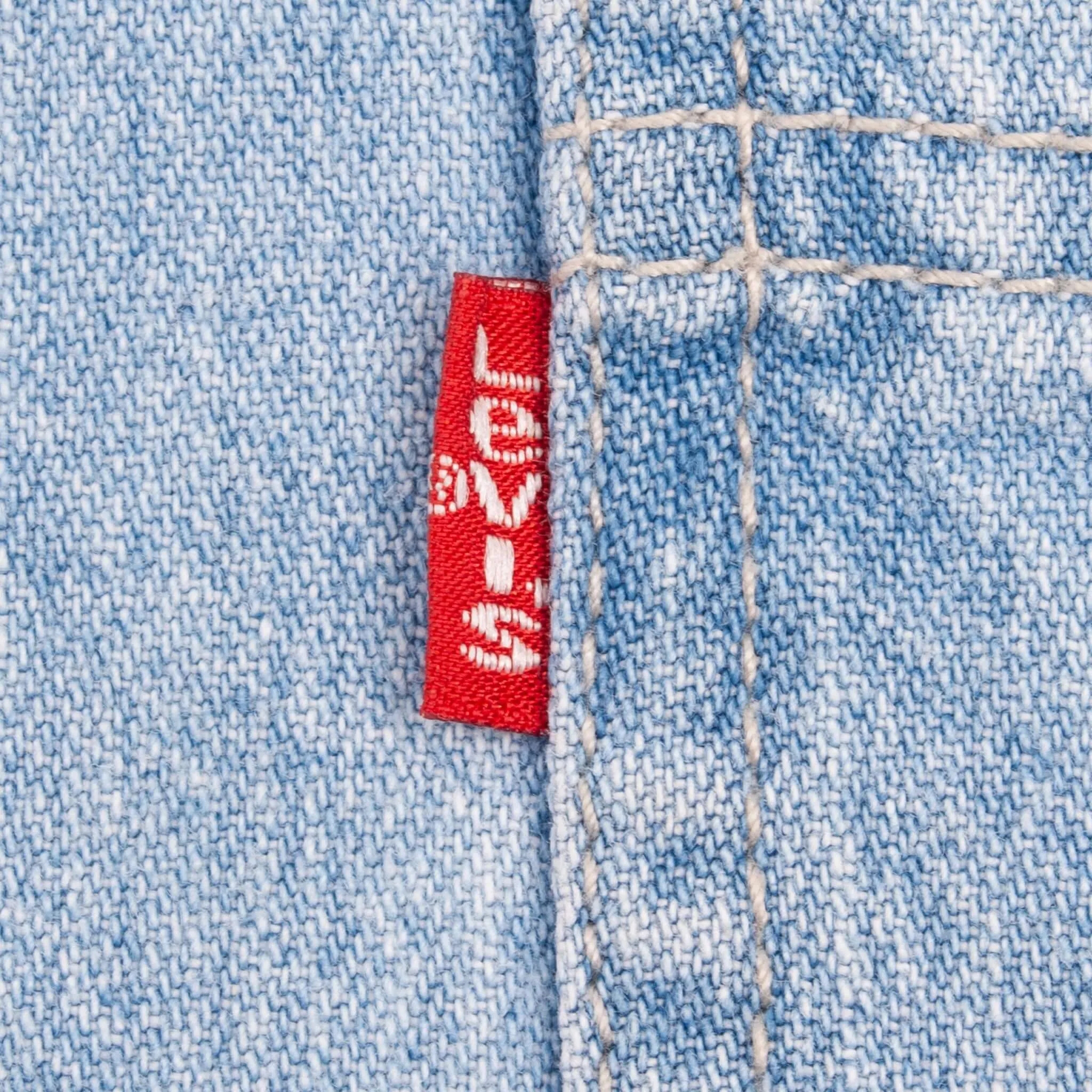 VINTAGE LEVIS RED TAB DENIM BLUE POCKET SHIRT 1990S SIZE XL