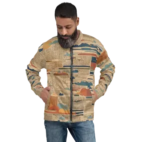 Vintage Newspaper Bomber Jacket Unisex Retro