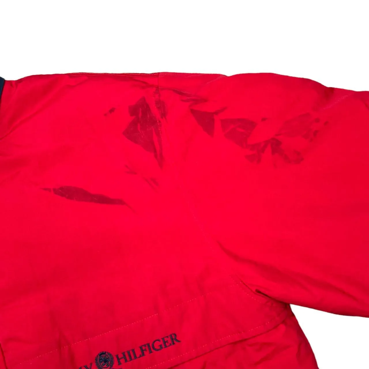 Vintage TOMMY HILFIGER Classic Embroidered Logo Spellout Down Feather Fill Padded Puffer Jacket Coat
