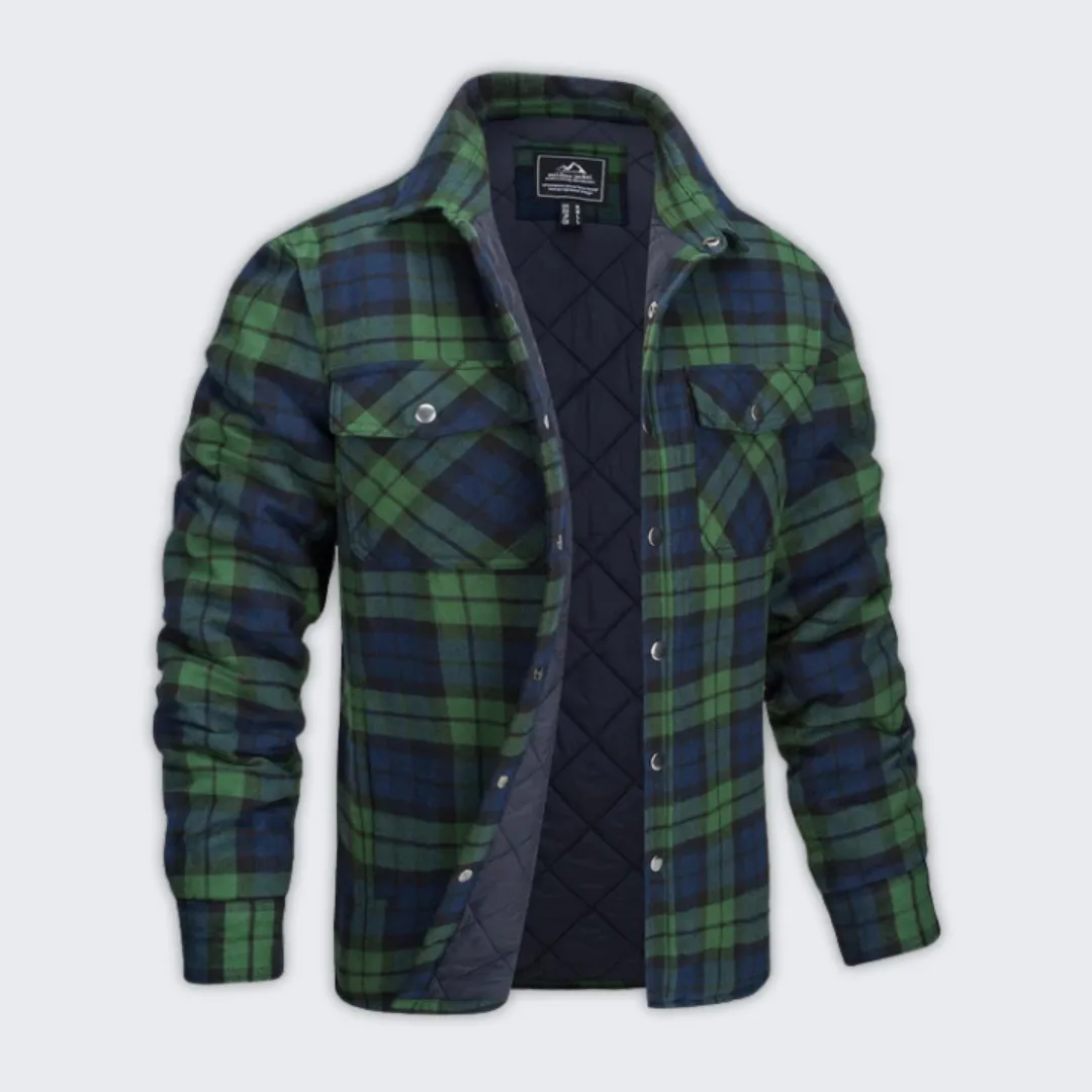 Warm Flannel Check Bomber Jacket | Stylish Cold Weather Wear