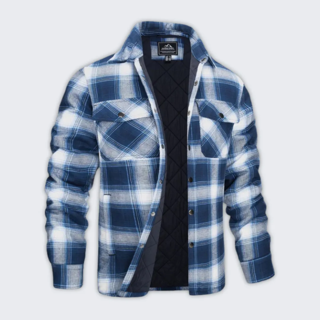 Warm Flannel Check Bomber Jacket | Stylish Cold Weather Wear