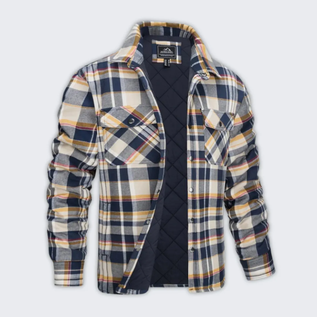 Warm Flannel Check Bomber Jacket | Stylish Cold Weather Wear
