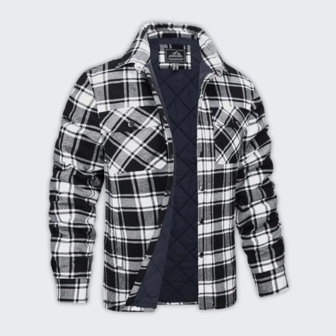 Warm Flannel Check Bomber Jacket | Stylish Cold Weather Wear