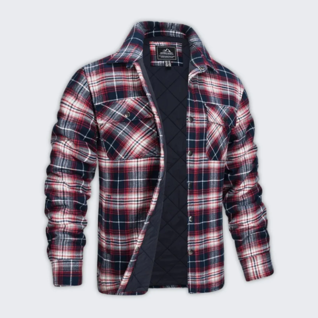 Warm Flannel Check Bomber Jacket | Stylish Cold Weather Wear