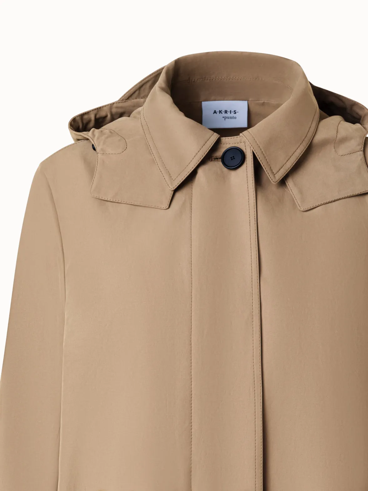 Water-Repellent Parka with Removable Hood
