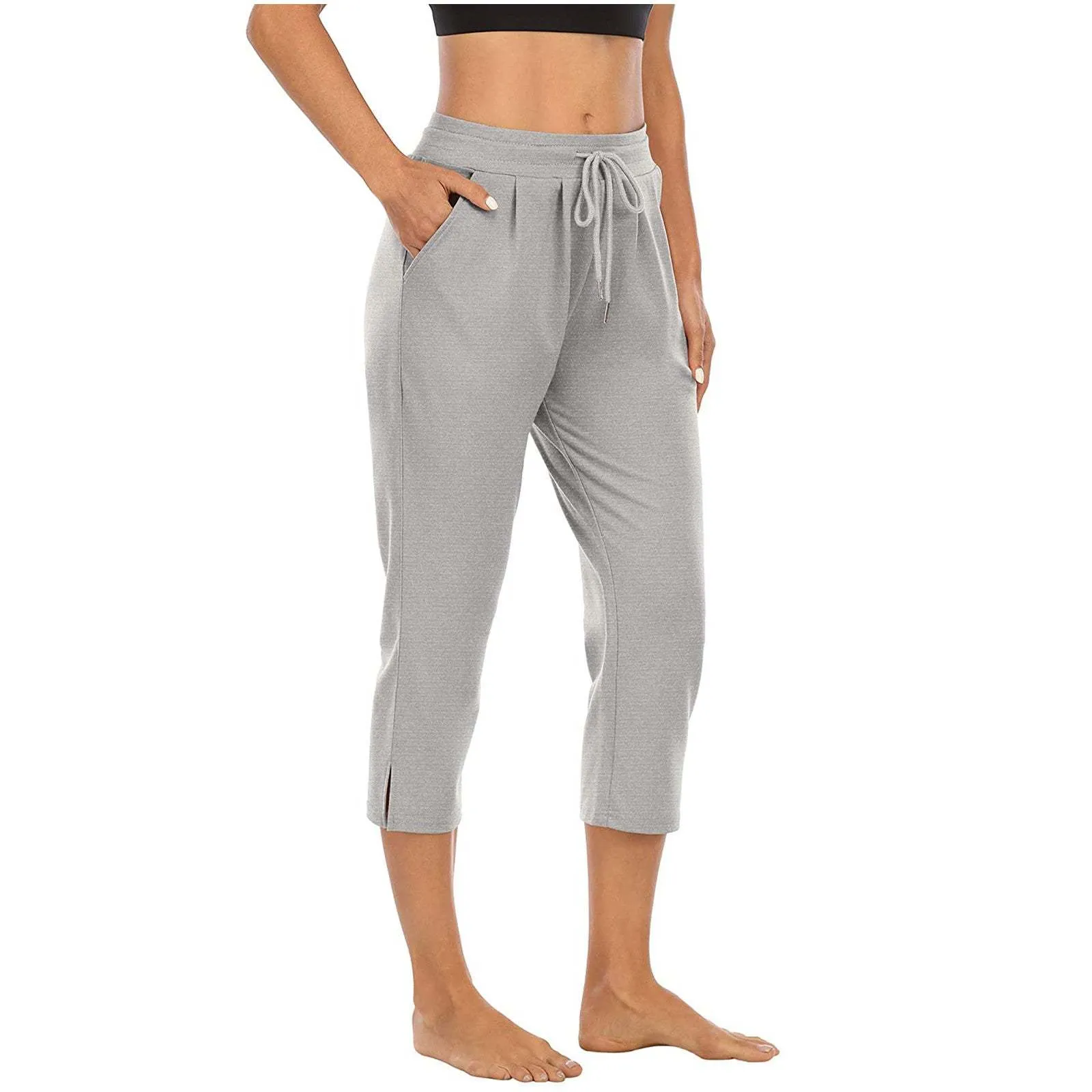 Women's Capris with Drawstring and Pockets