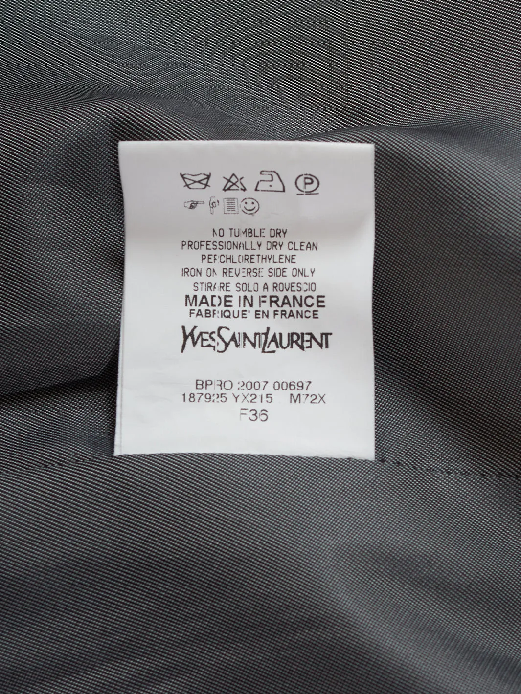 Yves Saint Laurent Grey overcoat