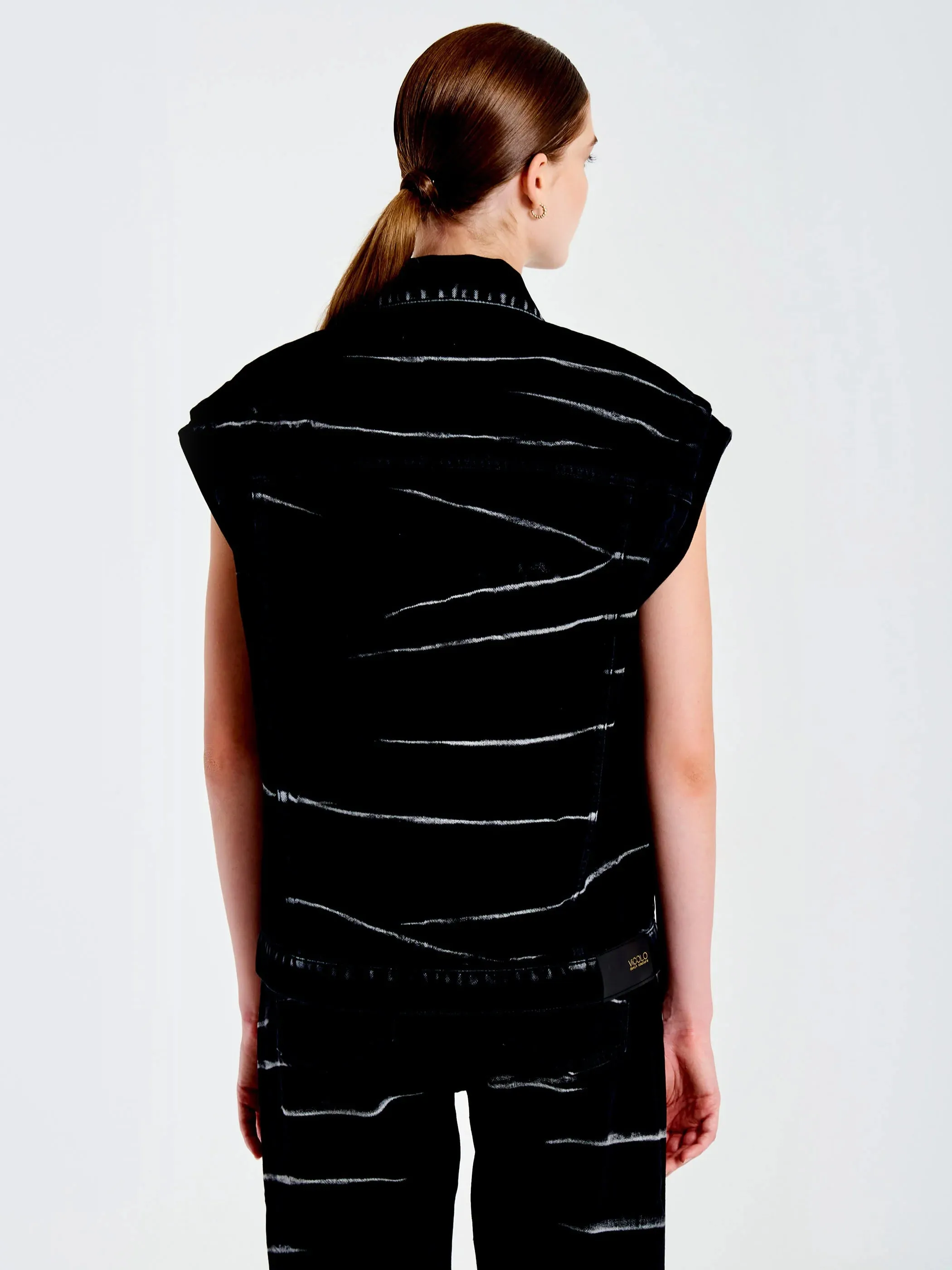 Zebra effect jean vest